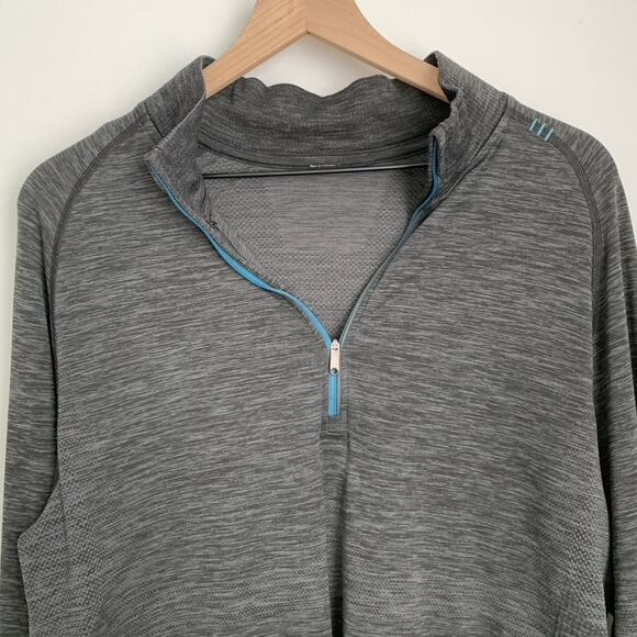 Lululemon Men’s Metal Vent Tech 1/4 Zip Pullover In Gray & Blue Large - Picture 11 of 14